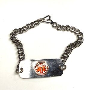 Vintage Medical Alert Bracelet “Drug Allergies” Stainless Medical ID Bracelet